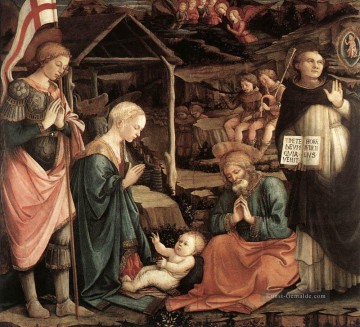  46 Galerie - Verehrung des Kindes mit Heiligen 1460 Renaissance Filippo Lippi